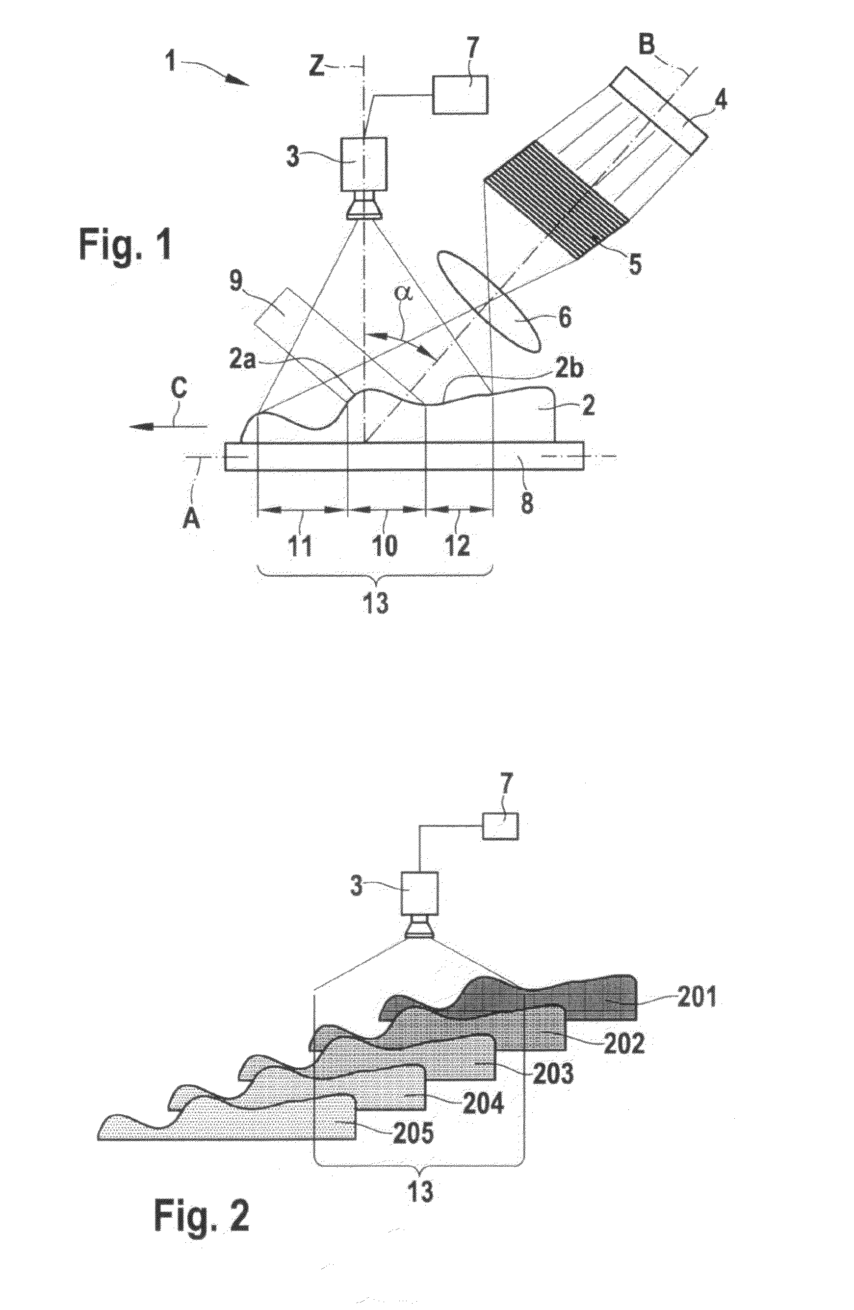 Device and method for obtaining a three-dimensional topography
