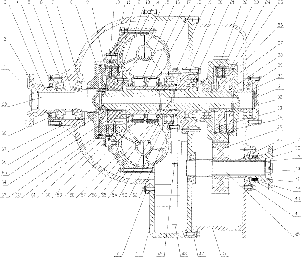 Vehicle hydraulic mechanical transmission system for mine