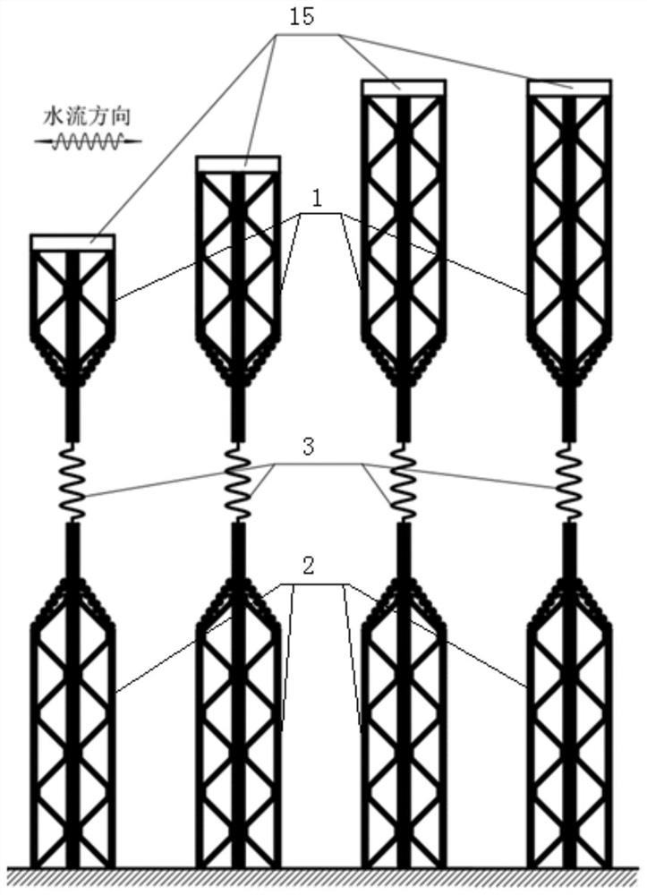 A beam-slab composite underwater power generation device and method based on flexoelectric effect