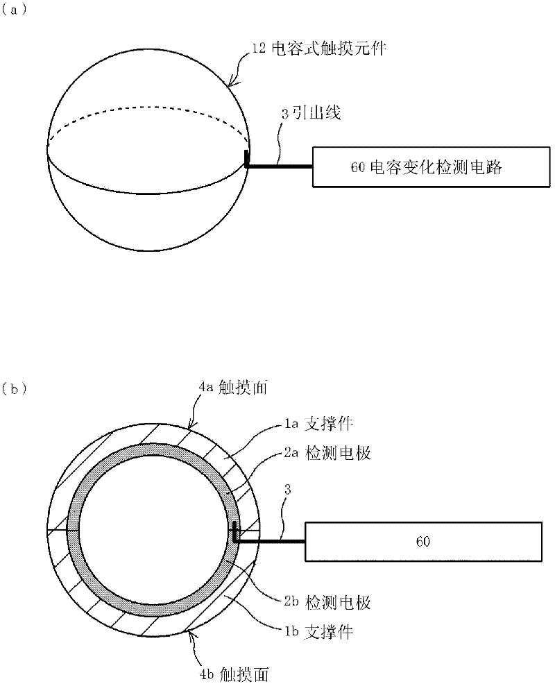 Capacitance type touch member and method for producing the same, and capacitance type touch detection device