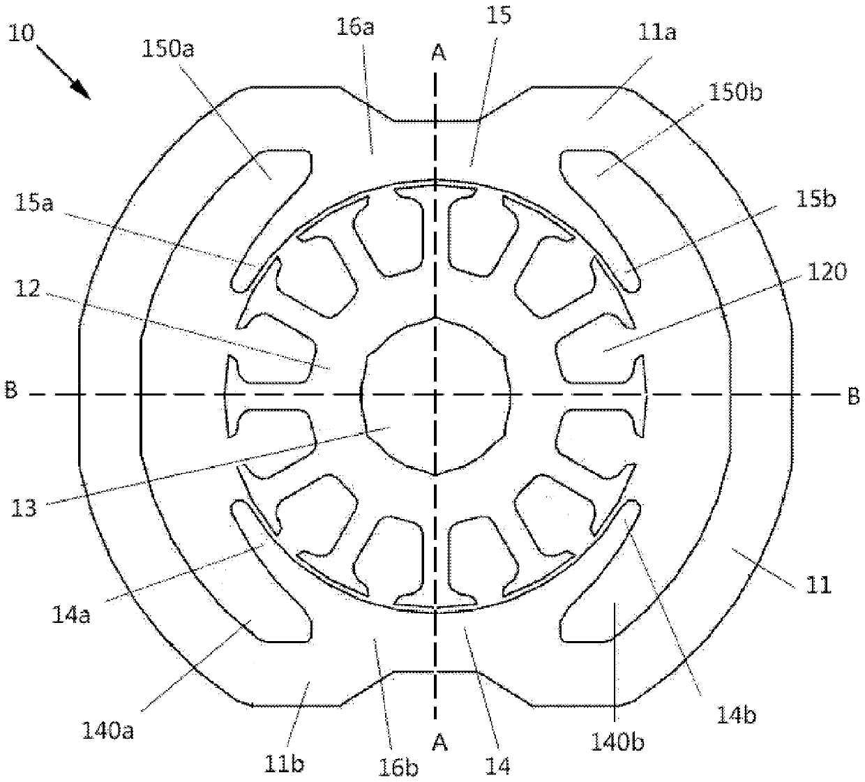 Motor stators, electric motors and power tools