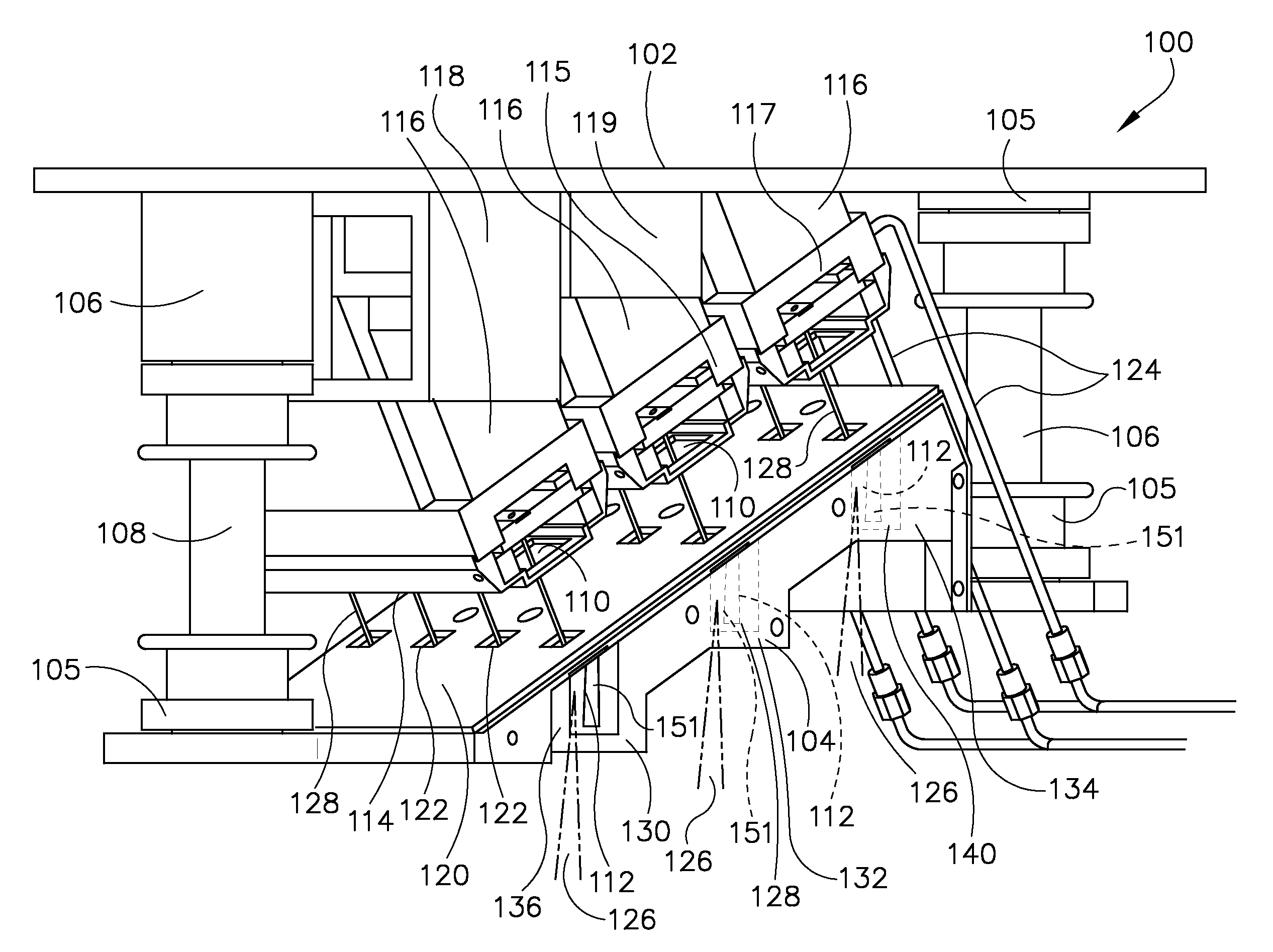 Apparatus for providing shielding in a multispot x-ray source and method of making same