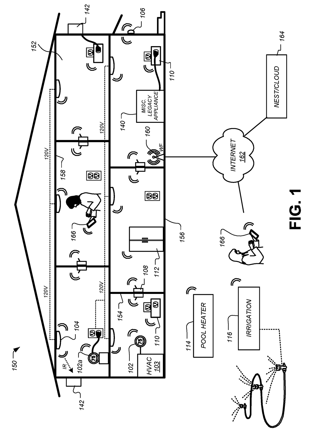 Smart-home device switching circuitry with integrated power stealing control