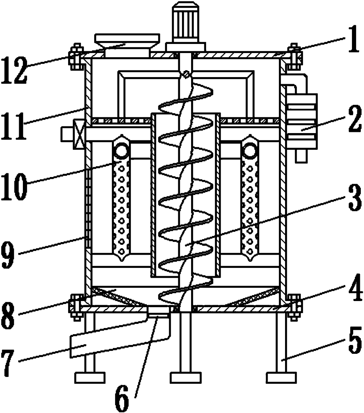 Chemical raw material turning circulating drying device