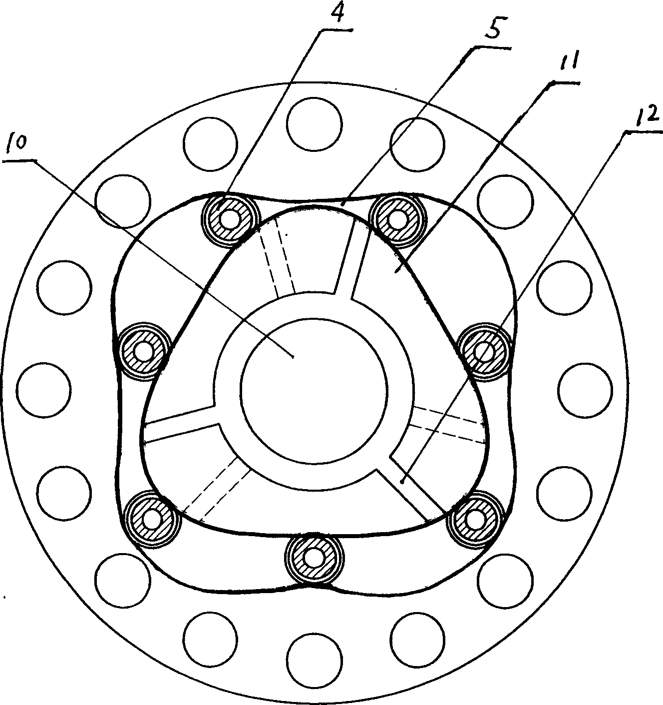 Non-circular gear epicyclic train shell-rotating hydraulic motor
