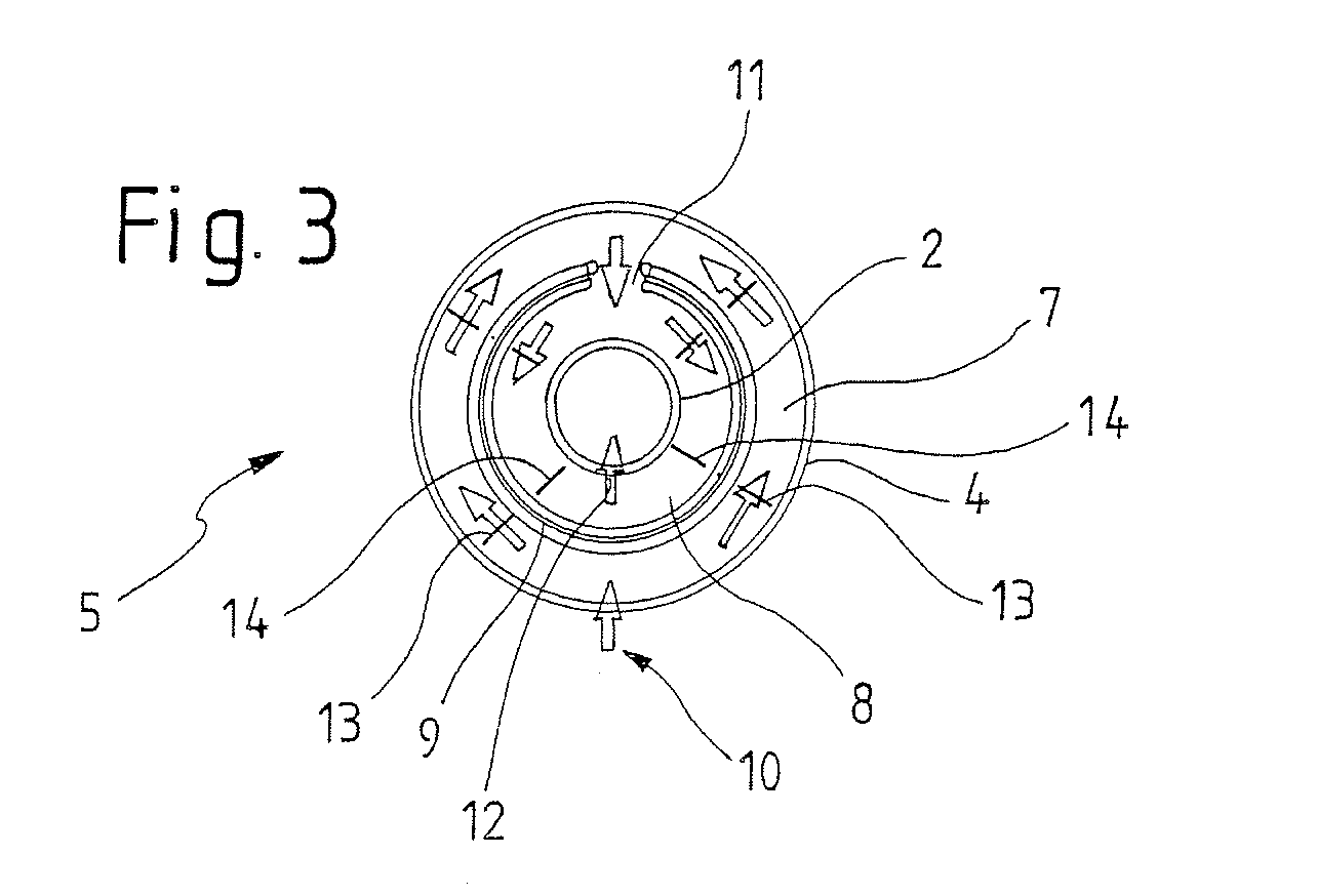 Device for measuring a filling level of a liquid in a container with an ultrasound sensor
