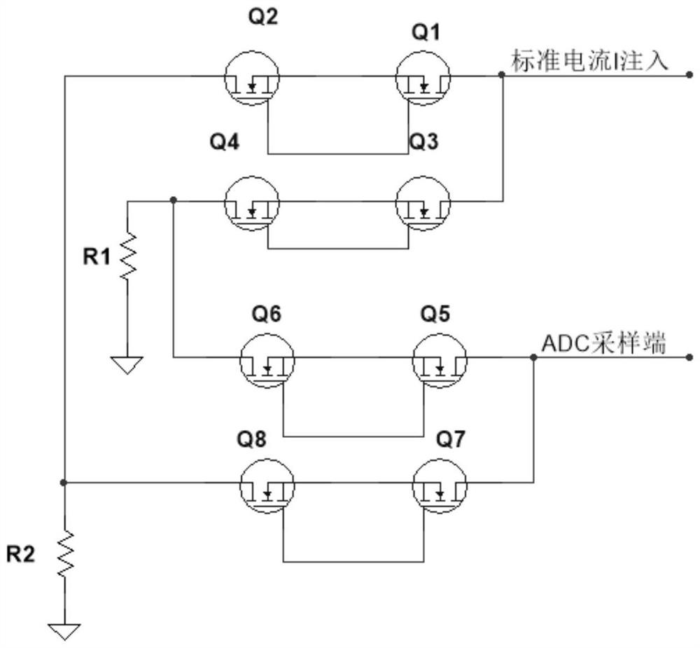 Low leakage current gating switch circuit for multi-path resistance high-precision measurement
