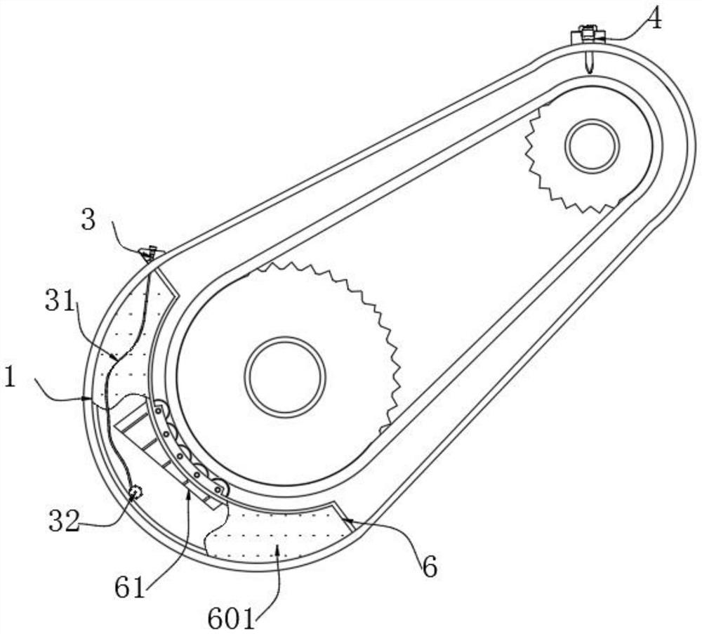 Chain transmission mechanism protective cover for warp knitting machine