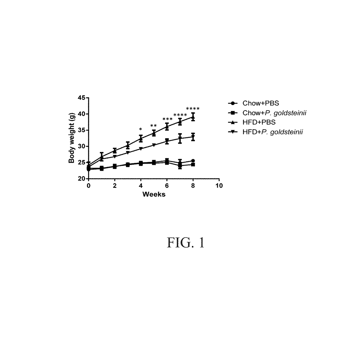 Method to reduce body weight, fat accumulation and adipocyte size using <i>Parabacteroides goldsteinii </i>