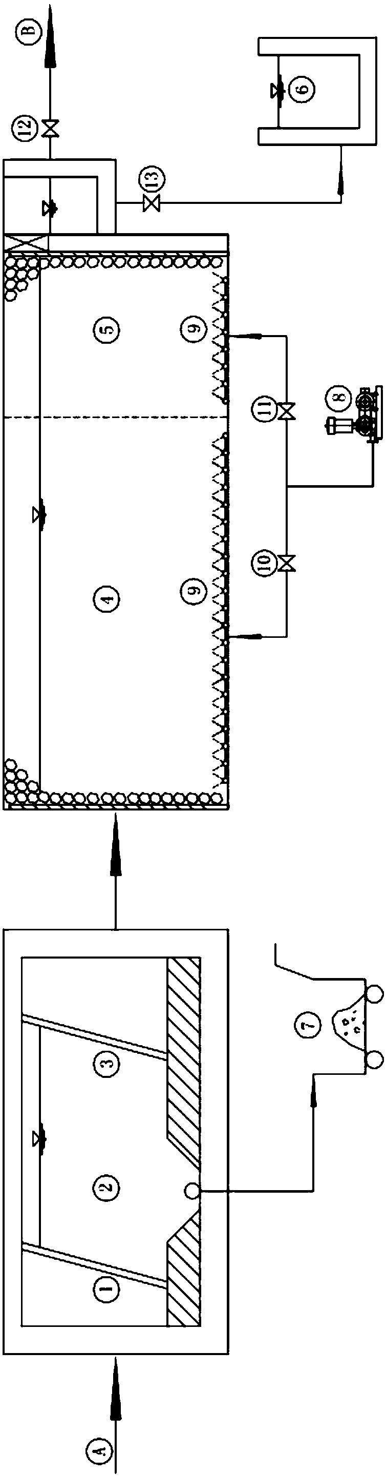 Underground ecological sewage treatment system and method using gravel as medium