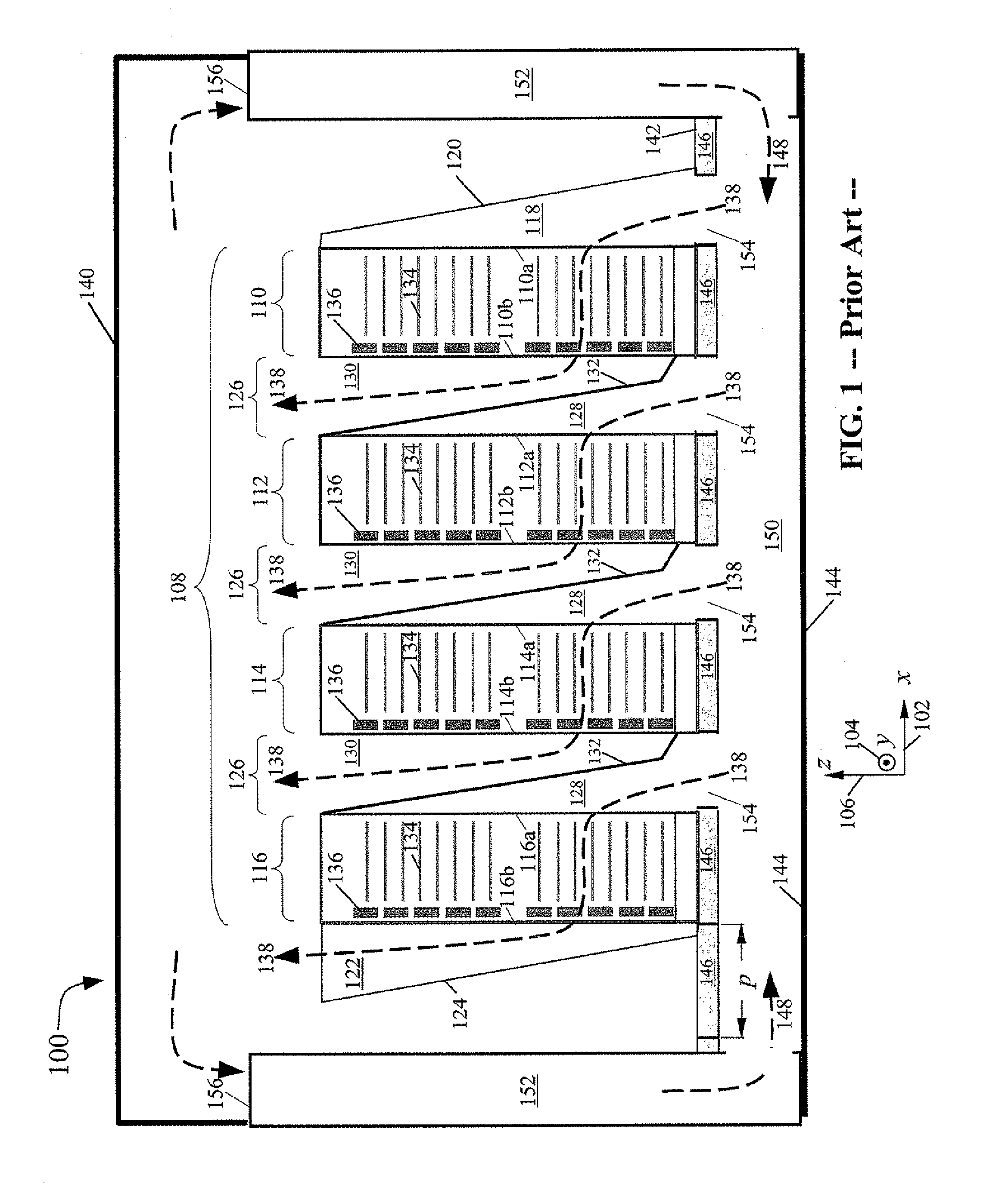 Water-assisted air cooling for a row of cabinets