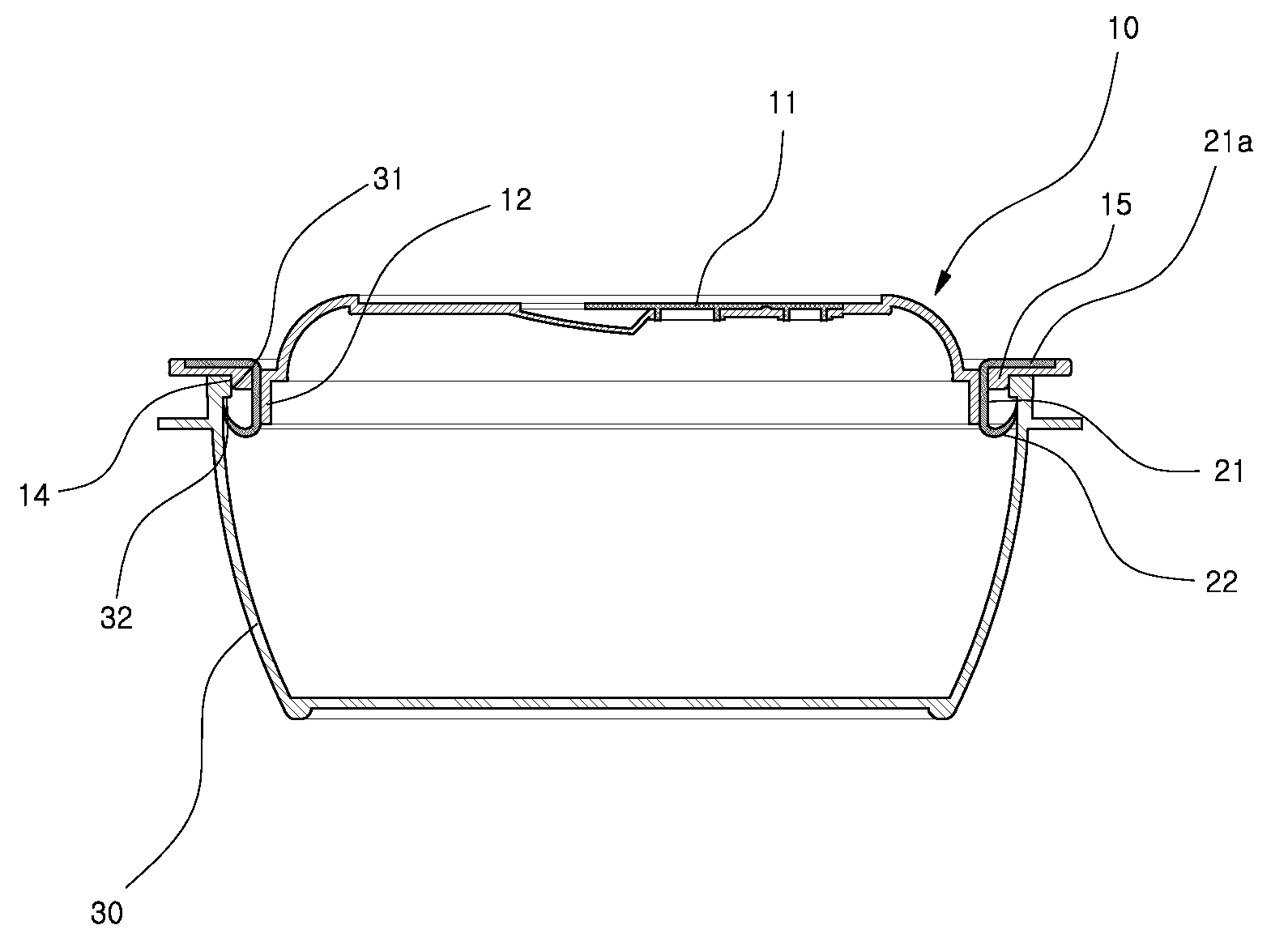 Receptacle with lid integrally formed with packing having wing section