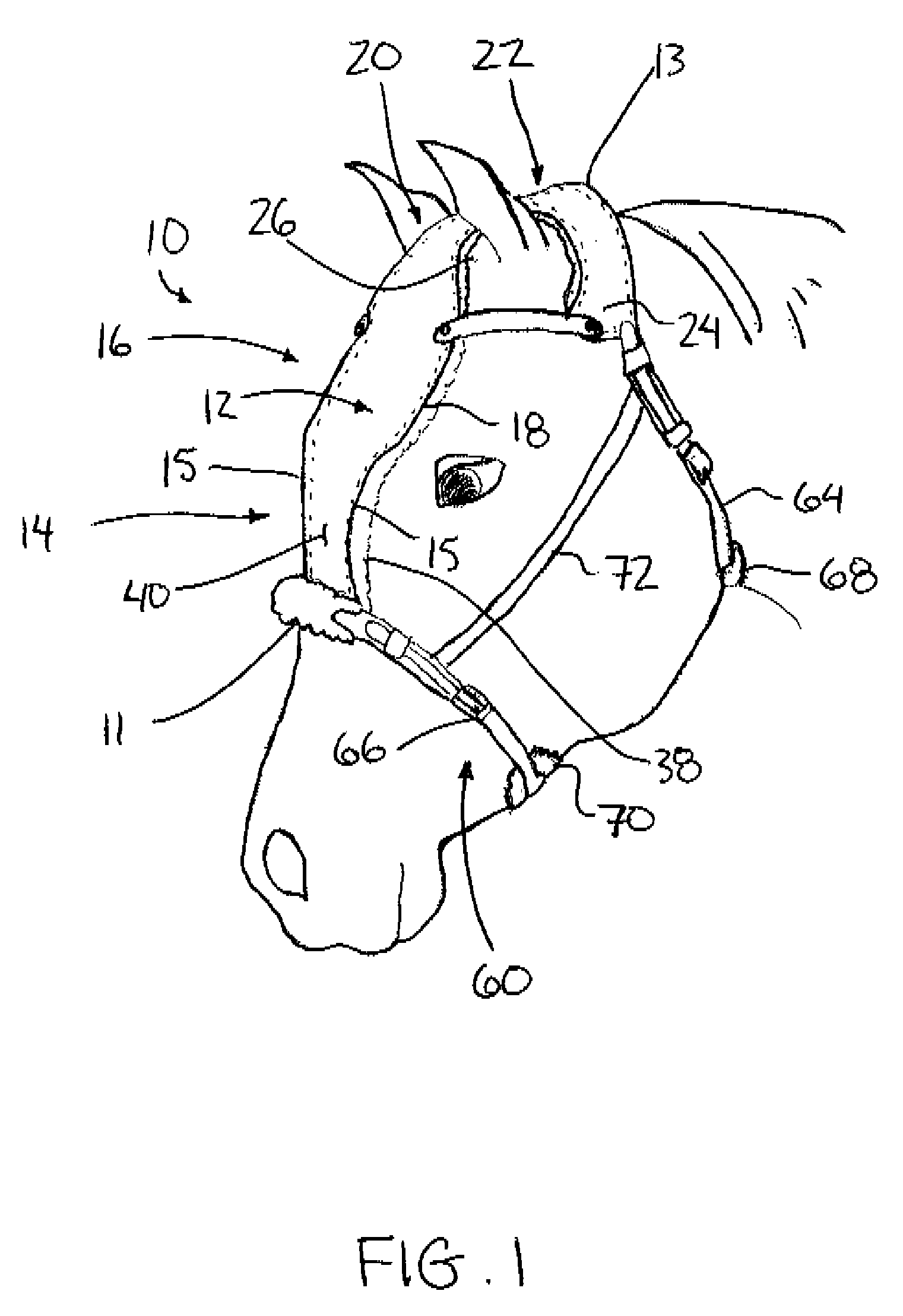 Apparatus and method for equine facial protection