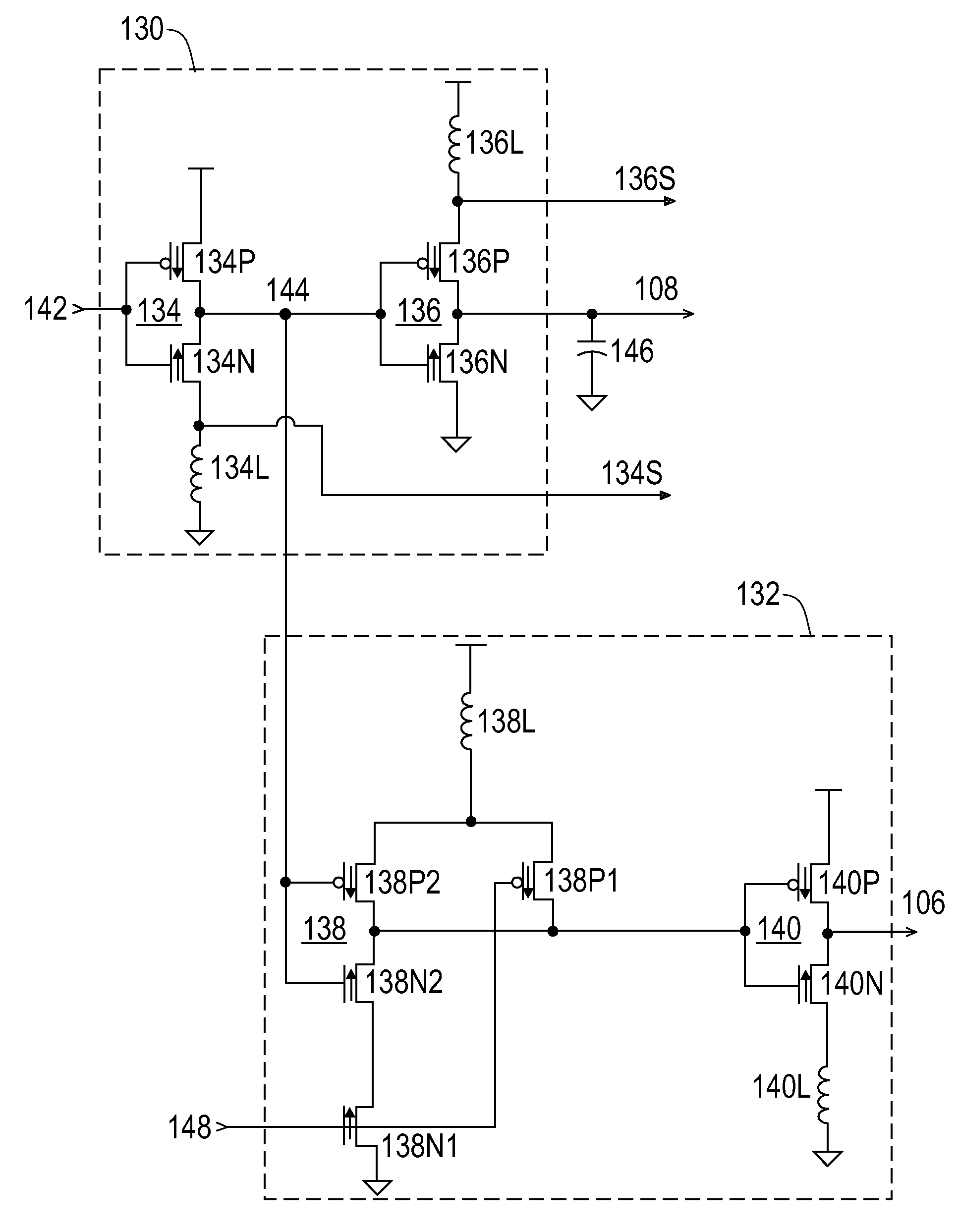 Local clock buffer (LCB) with asymmetric inductive peaking