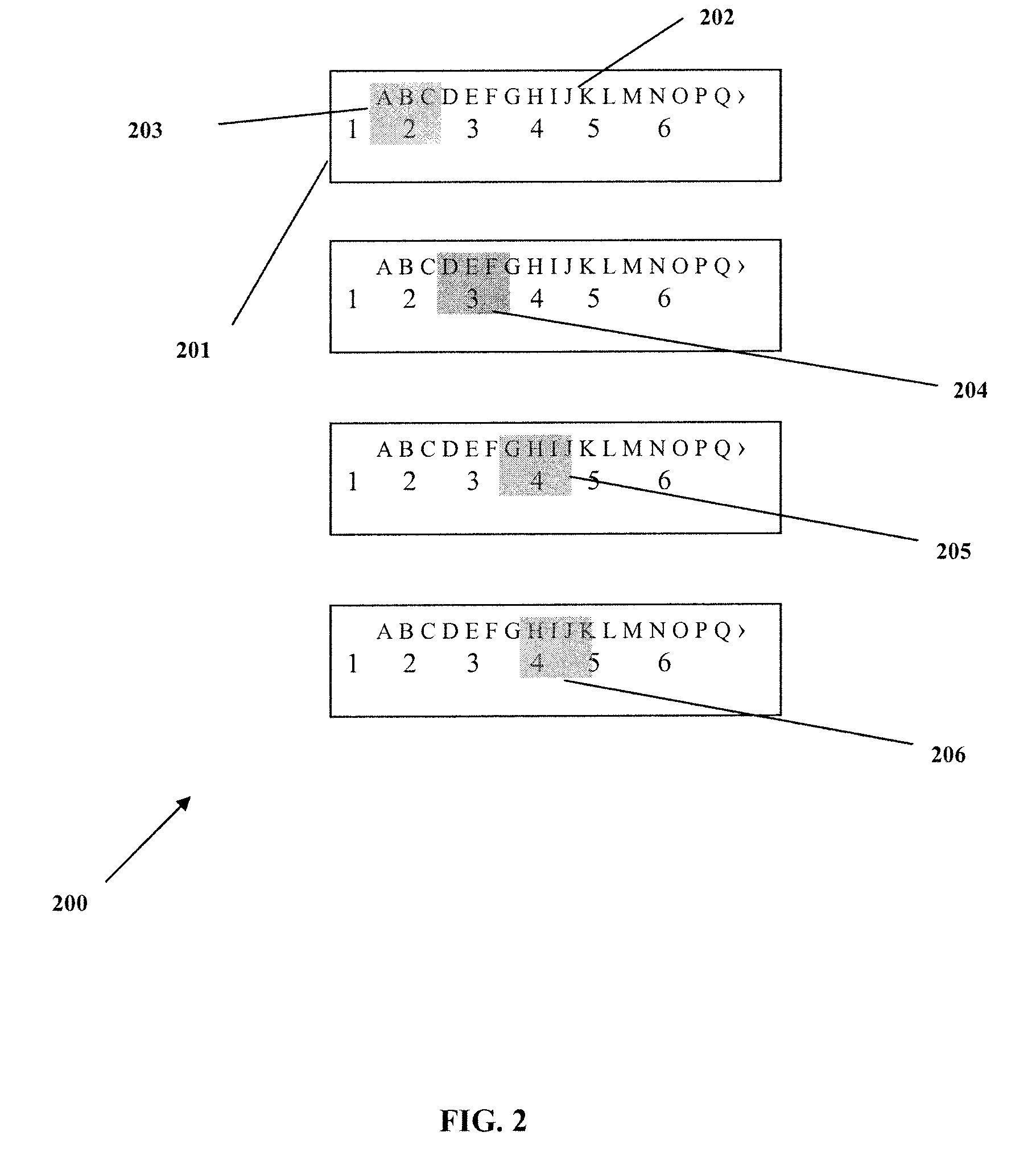 Methods and systems for a linear character selection display interface for ambiguous text input