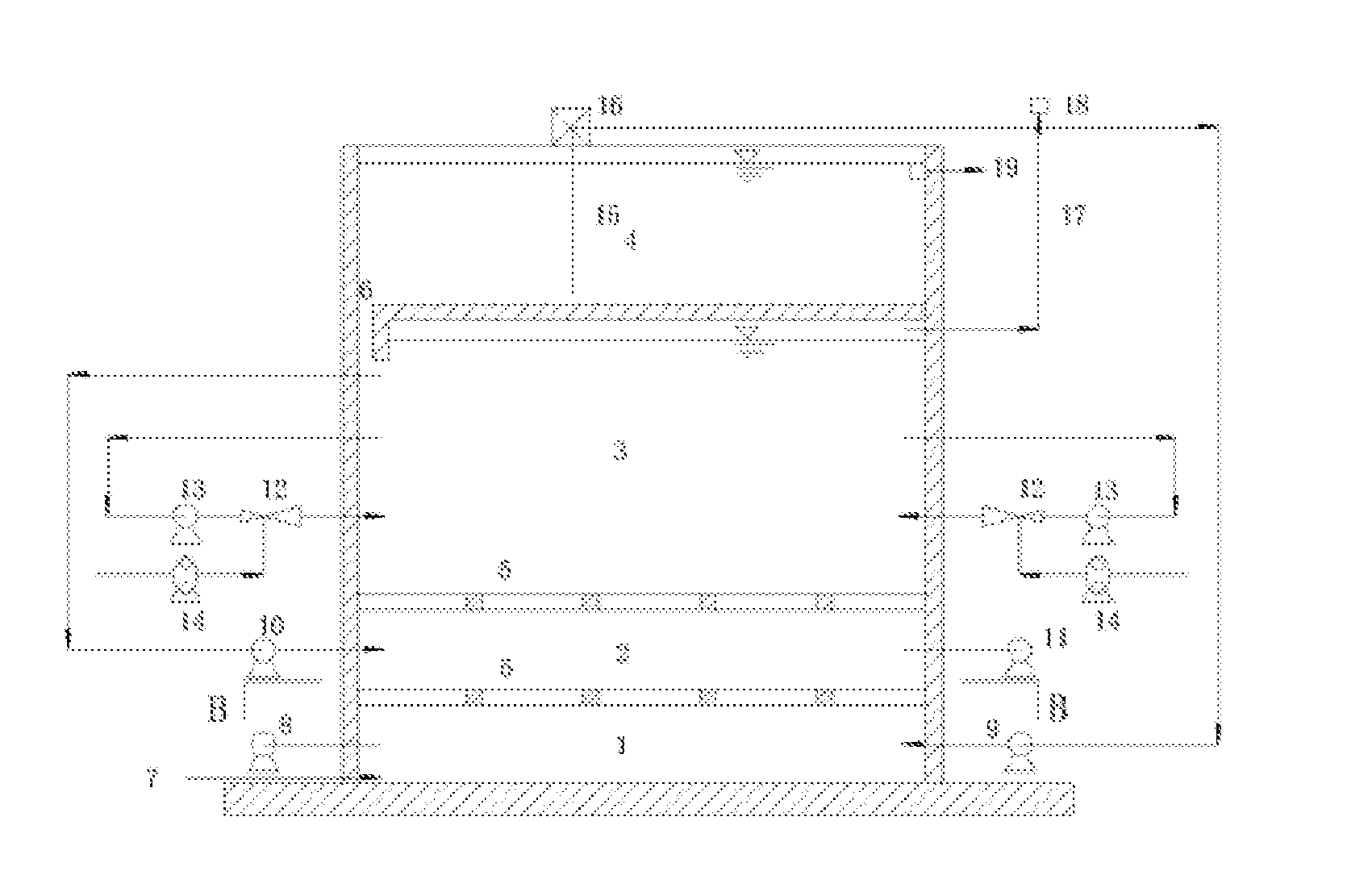 Vertical sewage treatment device and method