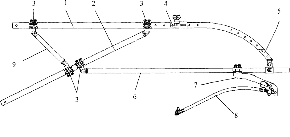 Push-off mode adjustable cantilever of overhead contact line equipment of electrified railway