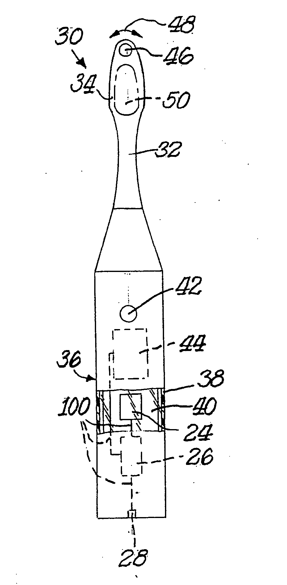 Toothbrush assembly having an environmentally safe polymer battery