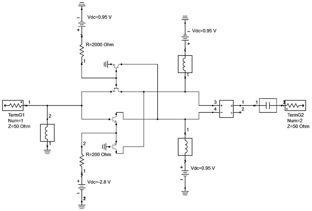 Single-ended input pseudo-differential ultra-wideband transistor amplifier