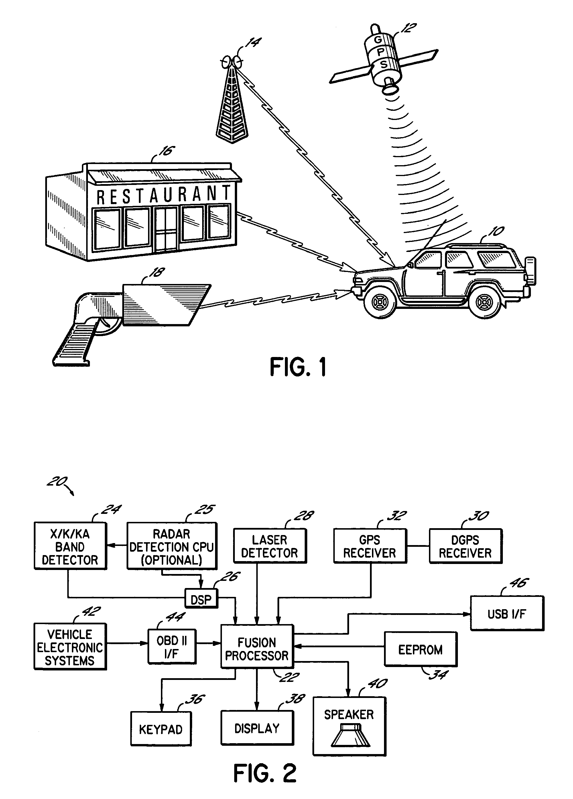 Radar detector with position and velocity sensitive functions