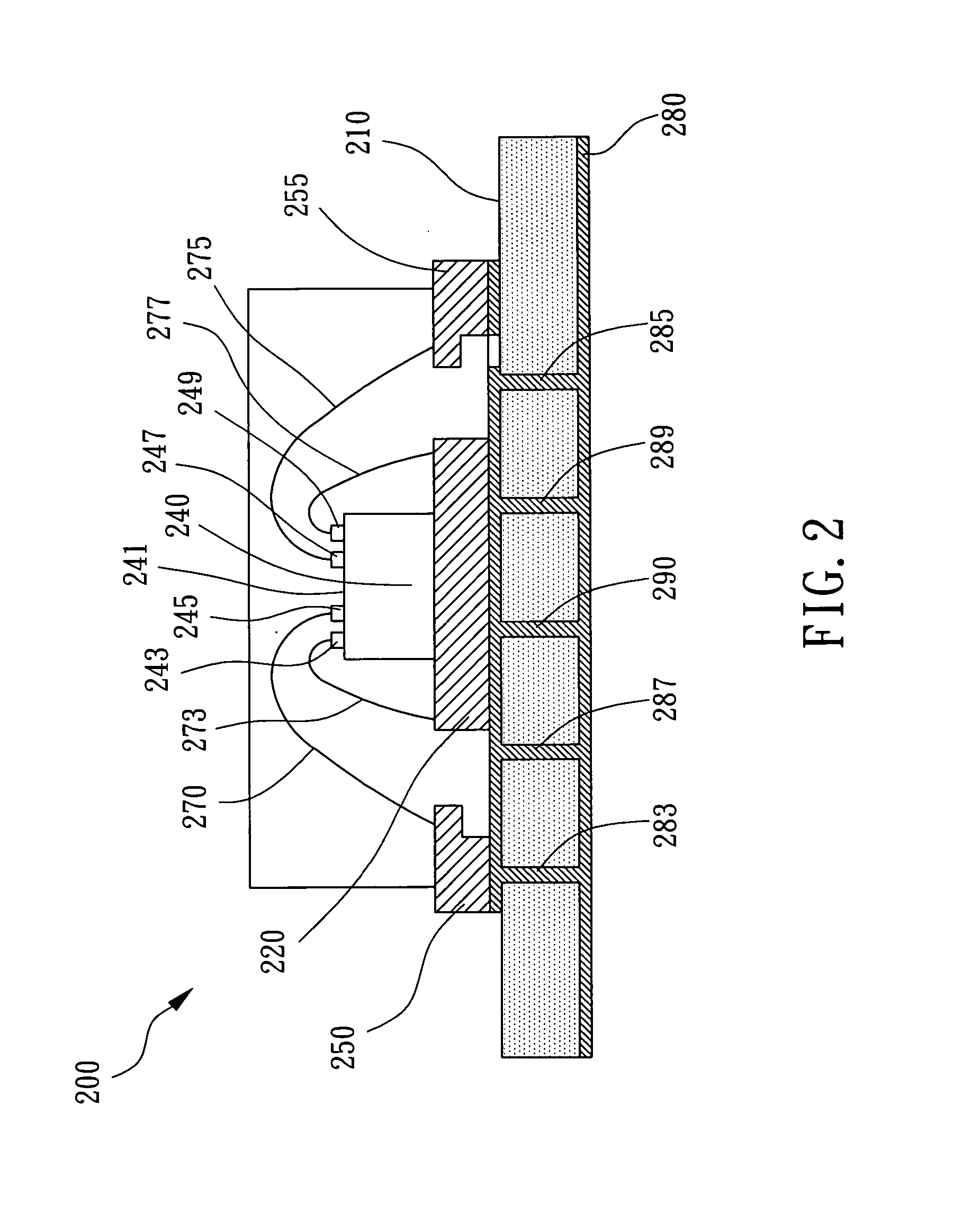Structure of multi-tier wire bonding for high frequency integrated circuit