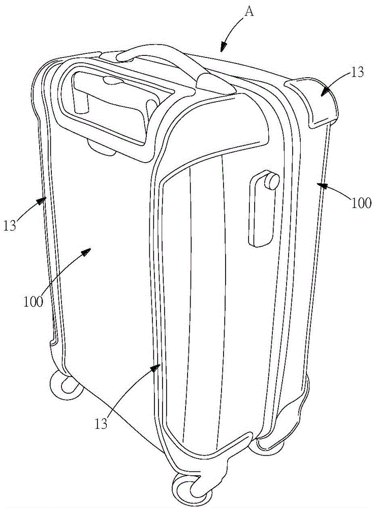 Luggage box body structure and manufacturing method thereof