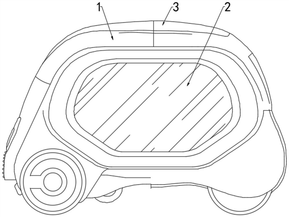 Cleaning device of road dead leaf recovery vehicle