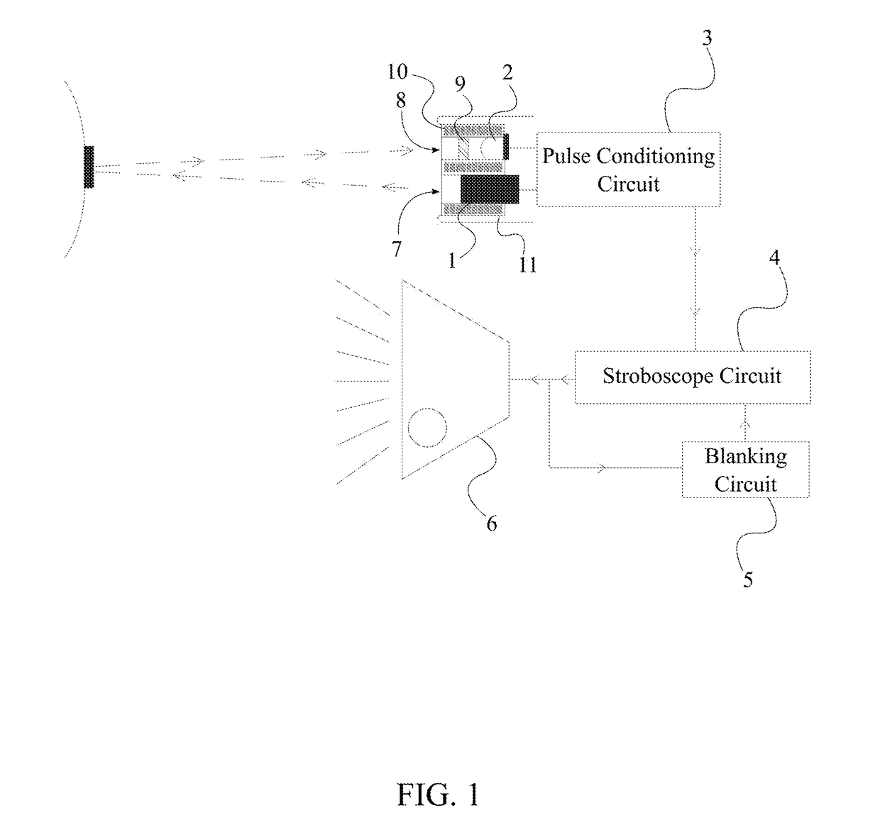 Stroboscope with Integral Optical Reflective Sensor Used as a Flash Trigger