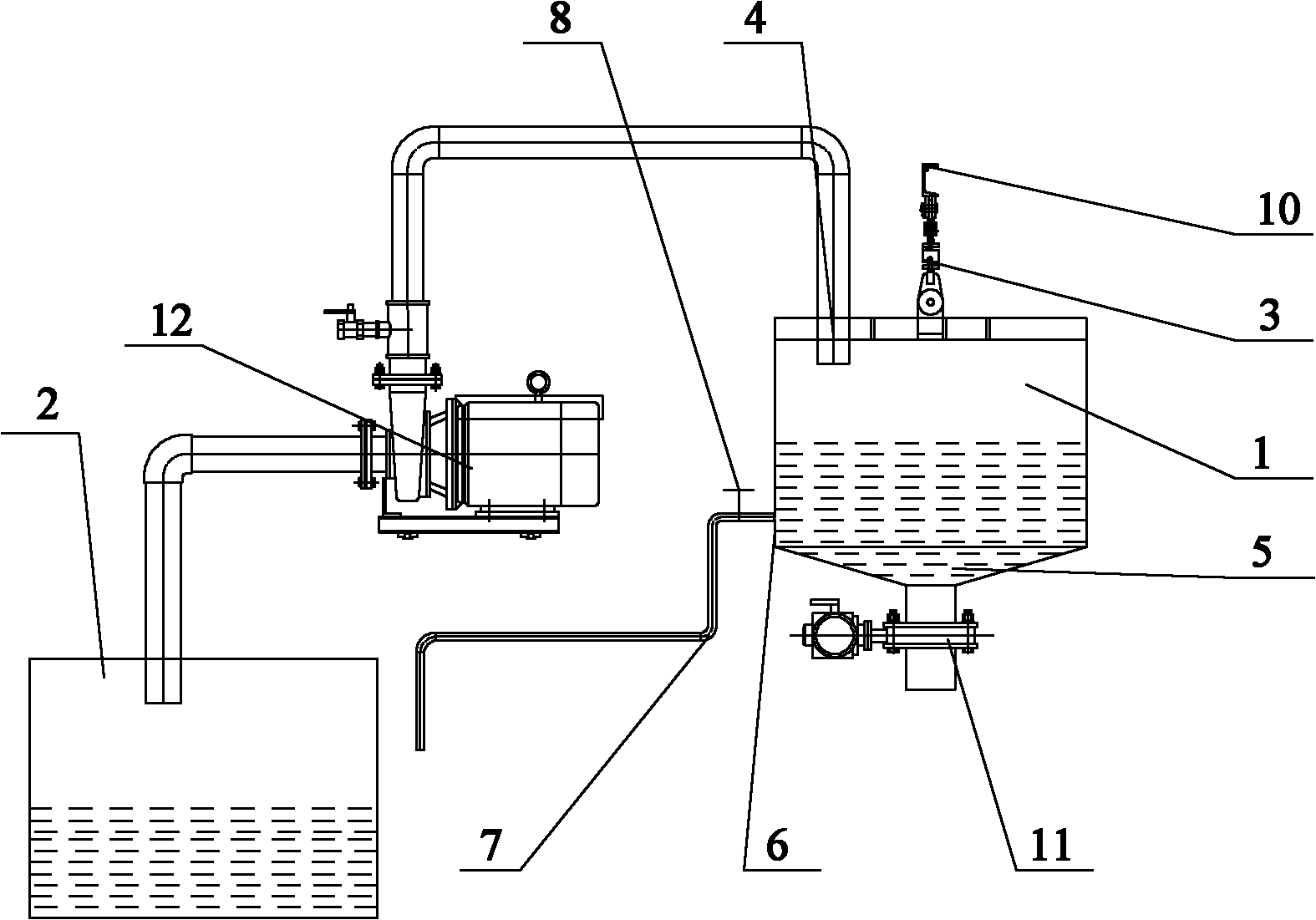 Water supply metering device and concrete stirring equipment comprising same