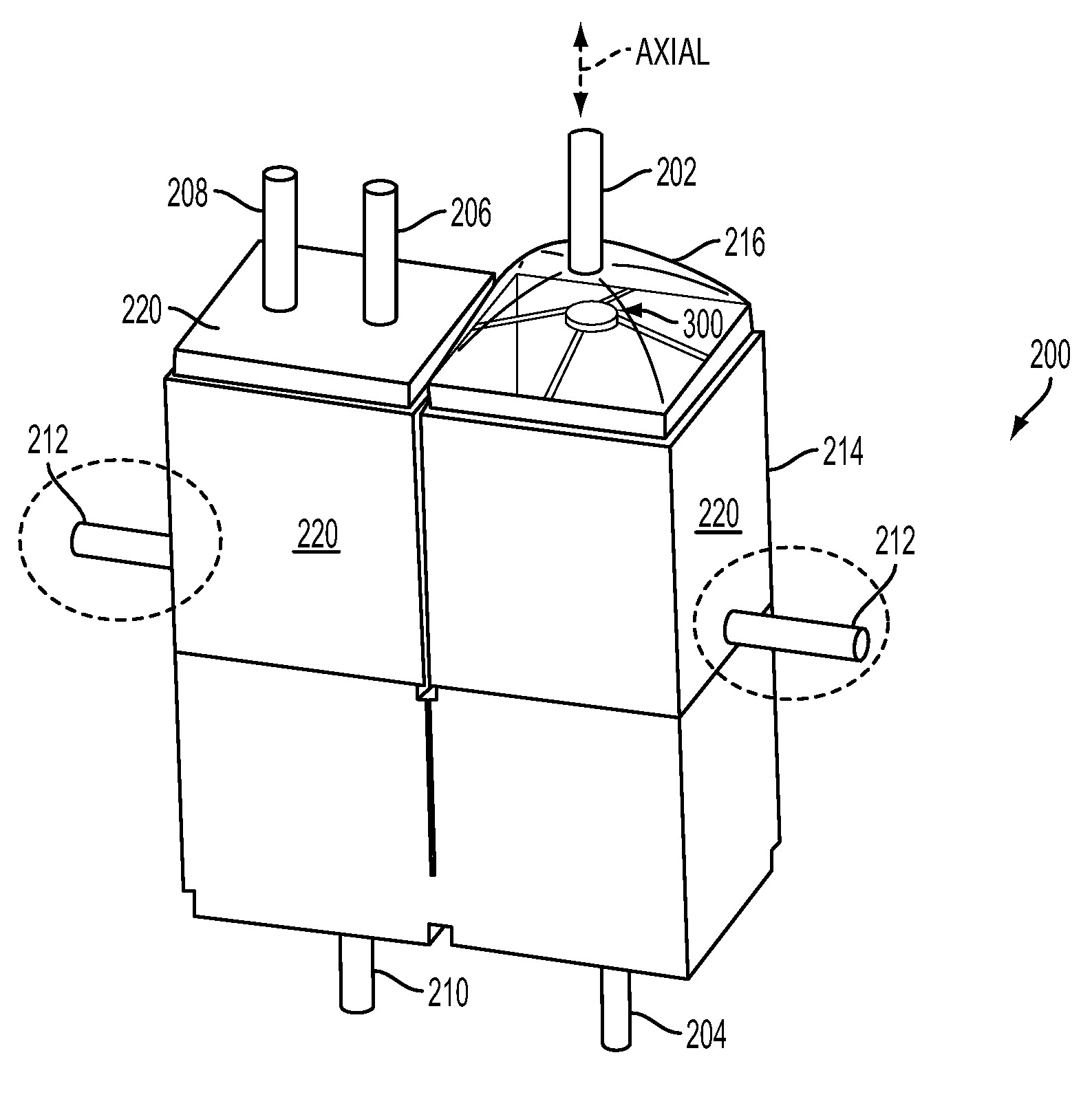 Vapor storage device having a diffuser plate and dome