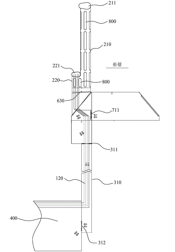 LNG ventilating mast assembly and ship including same