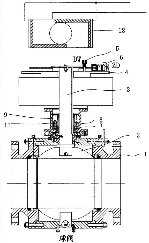 Laser control pneumatic ball valve opening and positioning device