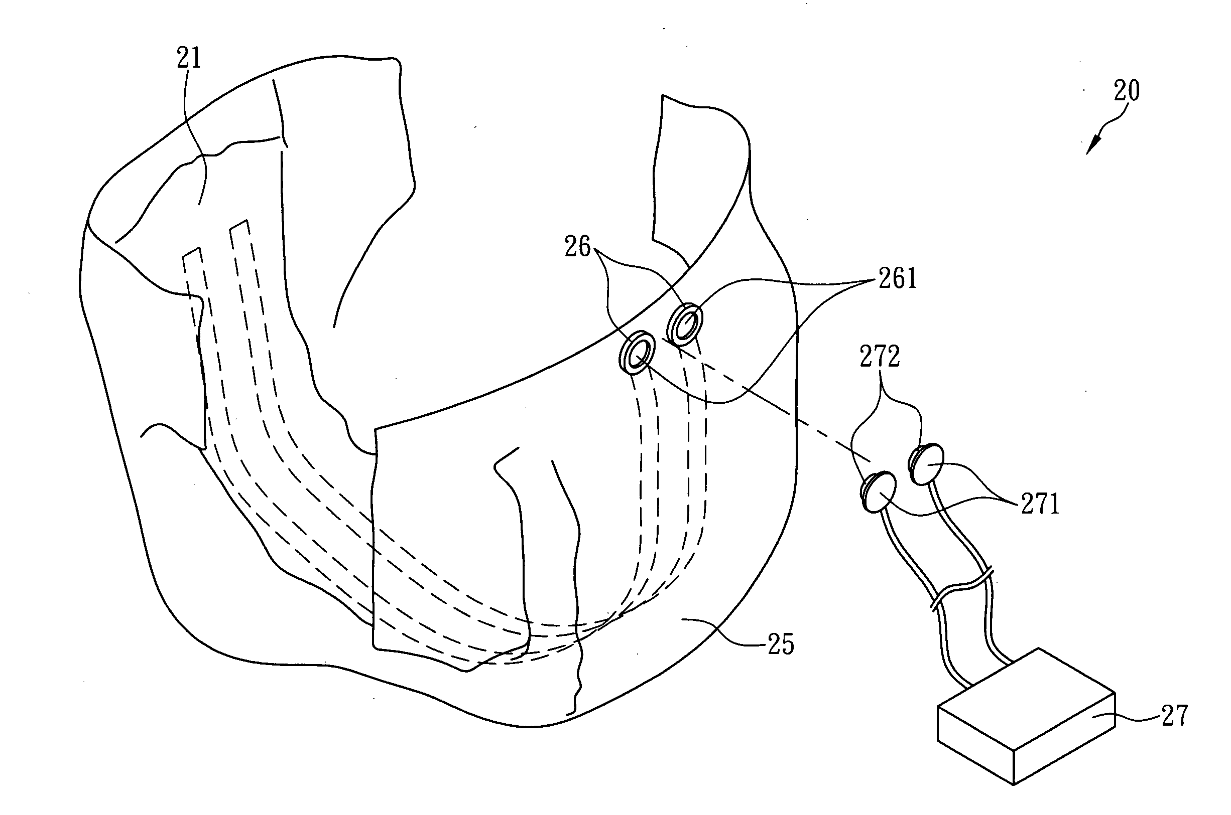 Diaper structure with urine sensor