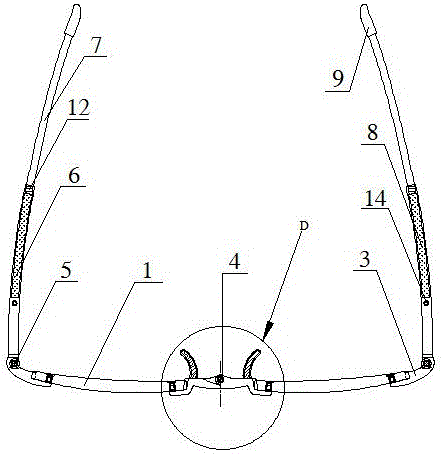 Quick-installation wipeable folding glasses framework