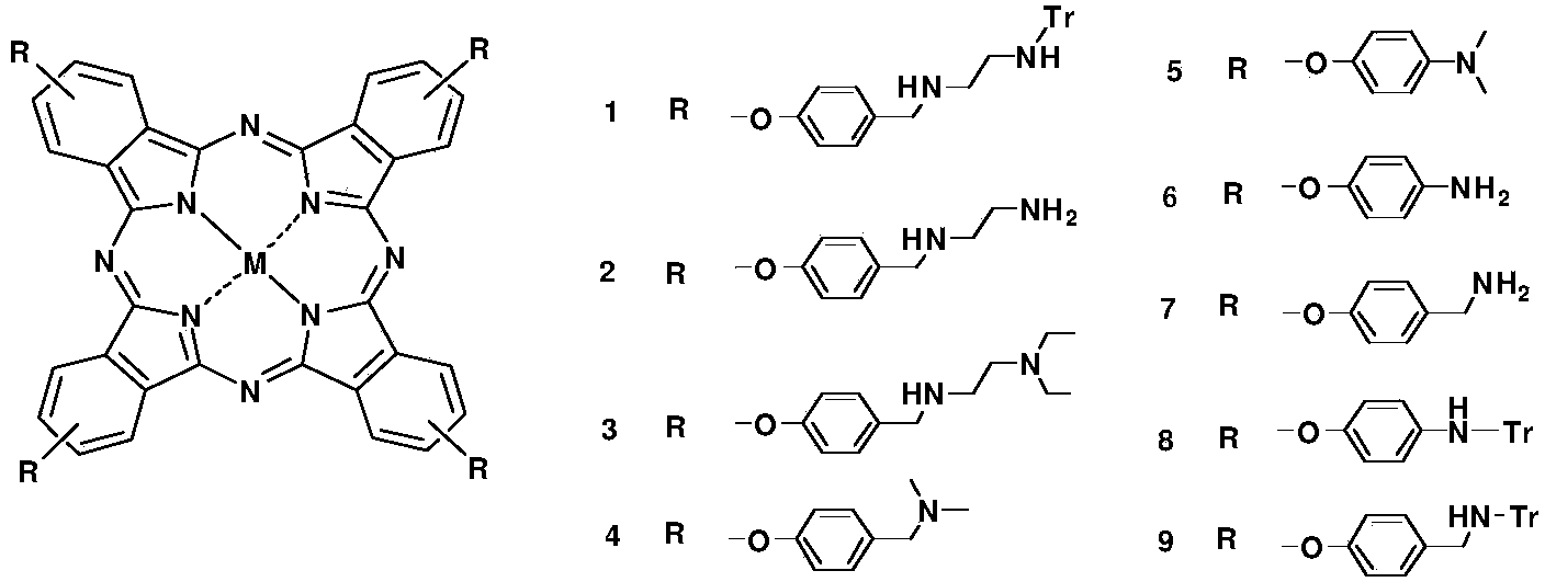Polyamine phthalocyanine and derivative thereof as well as preparation and application of polyamine phthalocyanine and derivative thereof