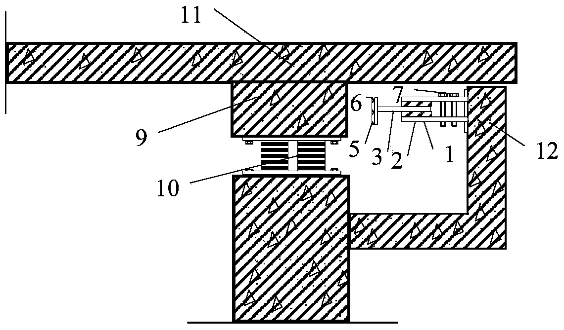 Shearing energy dissipation type shock insulation layer limiting device