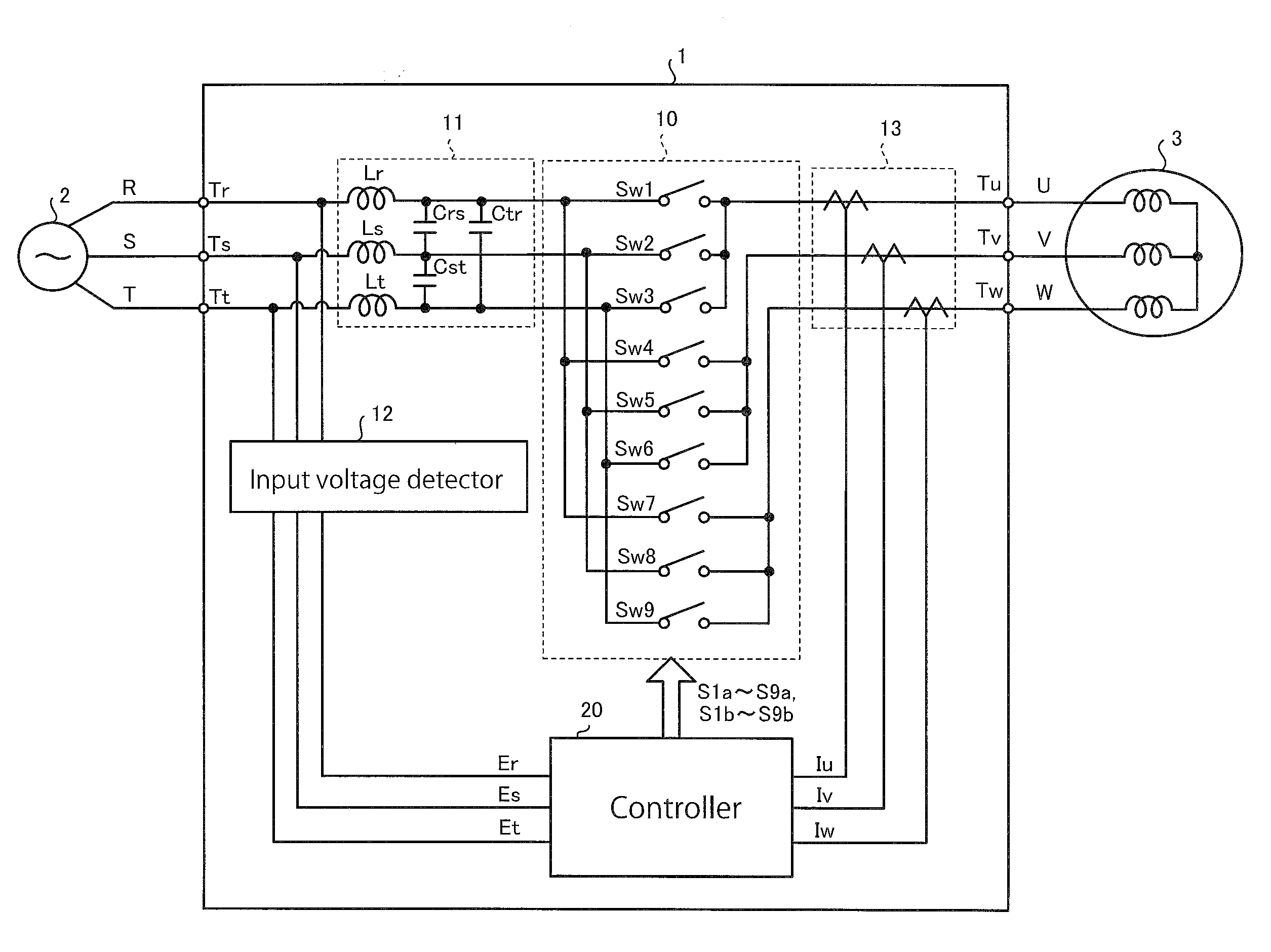 Matrix convertor, power generation system, and method for converting power
