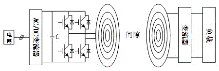 A wireless charging power supply side circuit with reduced number of switch tubes and its application