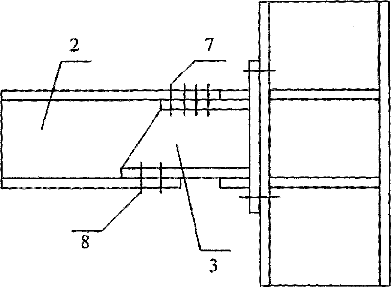 Frame beam column fire-resistant node with catenary effect and construction method thereof