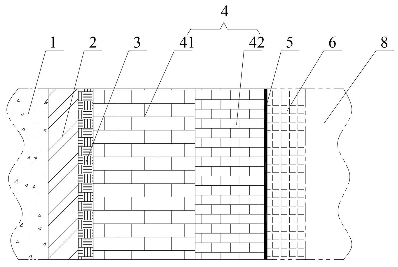 Sidewall structure of roasting furnace