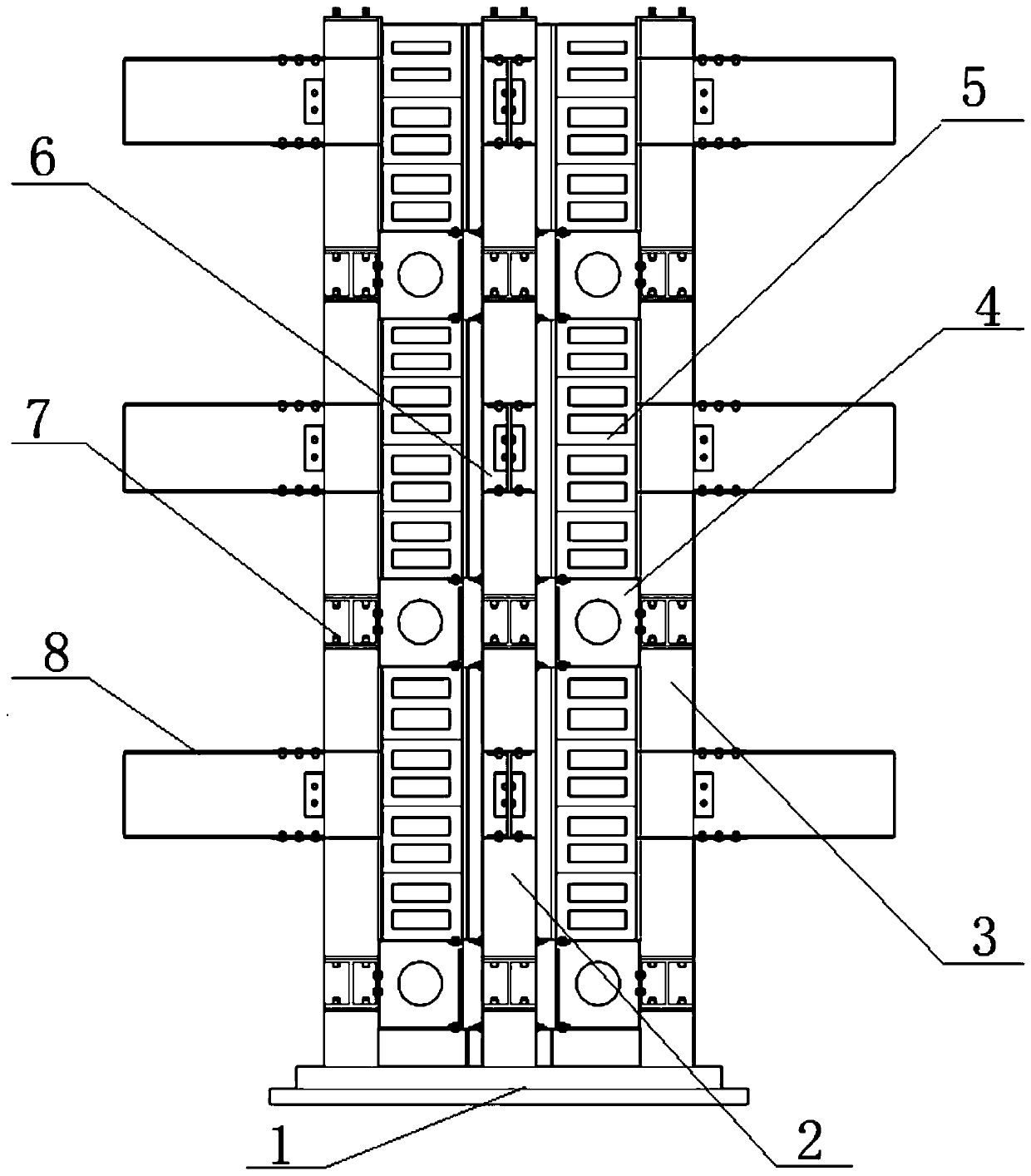 Prefabricated double energy consumption recoverable square steel tube concrete composite column and its installation method