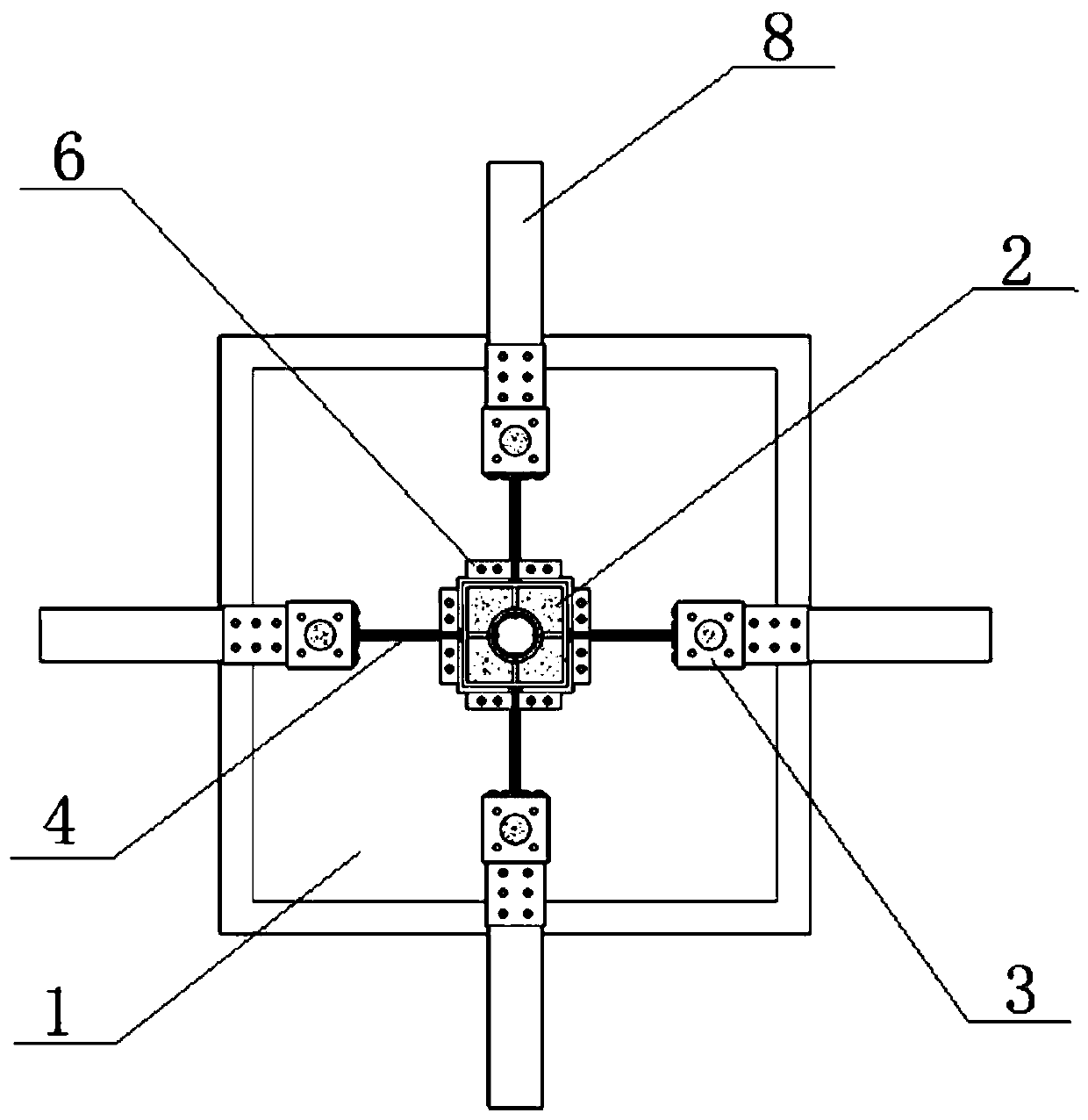 Prefabricated double energy consumption recoverable square steel tube concrete composite column and its installation method