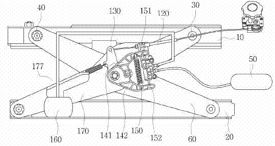 Vehicle seat height adjusting device
