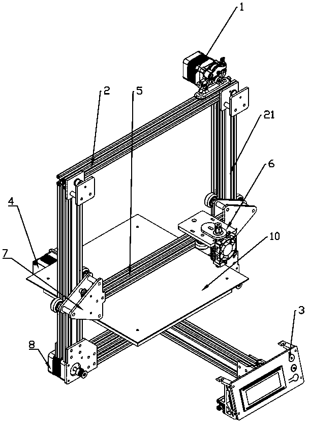 High-precision dual-power 3D printer, printing method and installation method of the machine