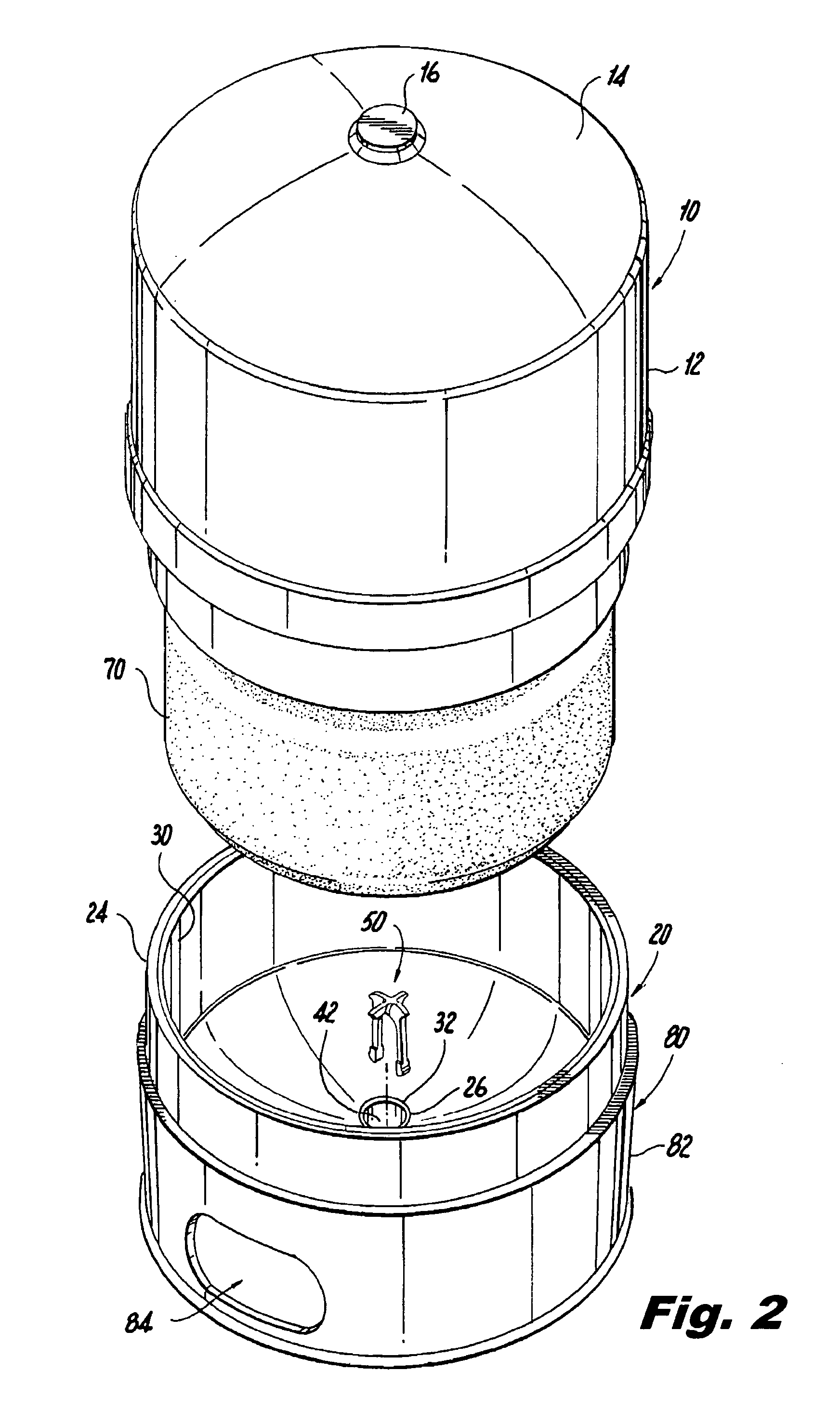 Device for causing turbulent flow in a tank assembly