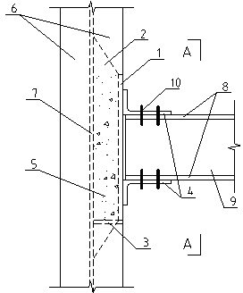 H section steel girder-column minor axis connecting top and bottom angle steel node and preparing method of H section steel girder-column minor axis connecting top and bottom angle steel node
