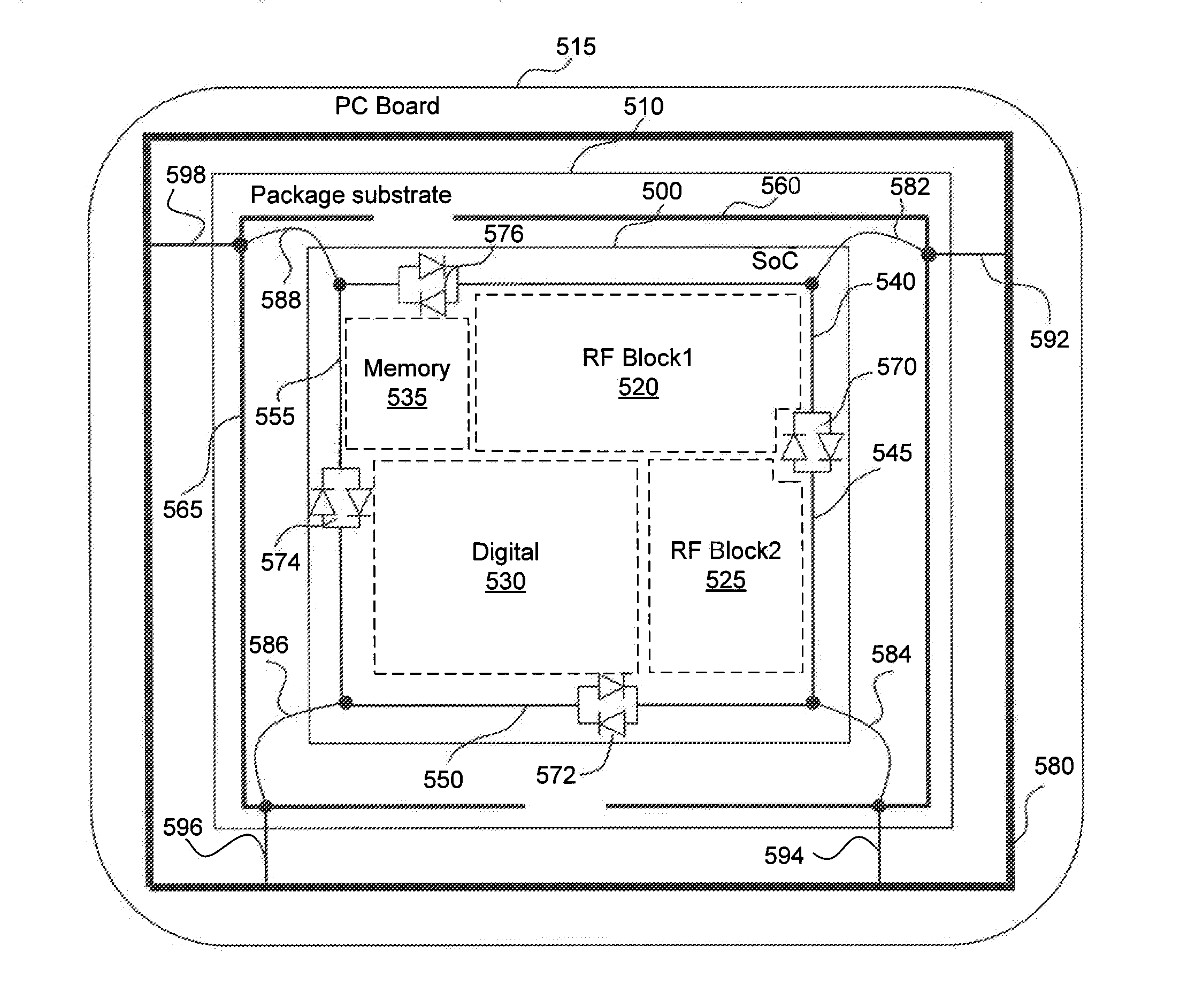 Apparatus for electrostatic discharge protection and noise suppression in circuits