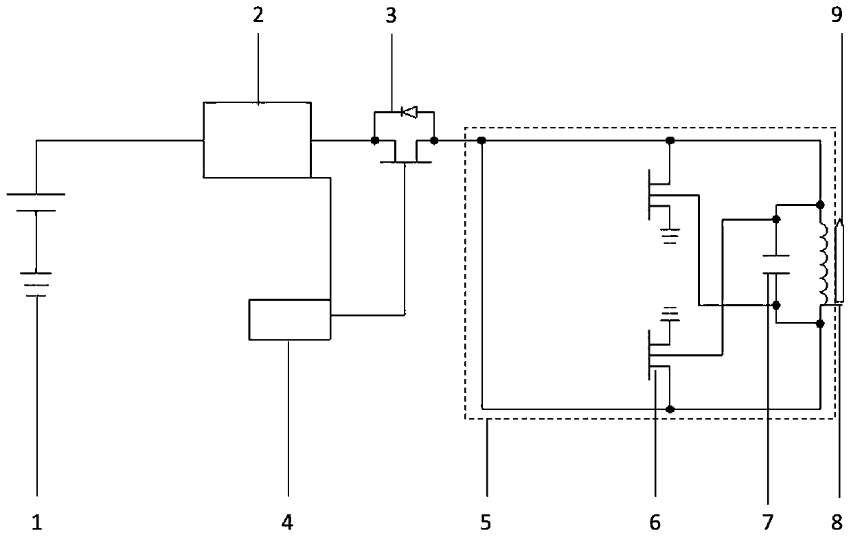 Heating device using LC oscillating circuit