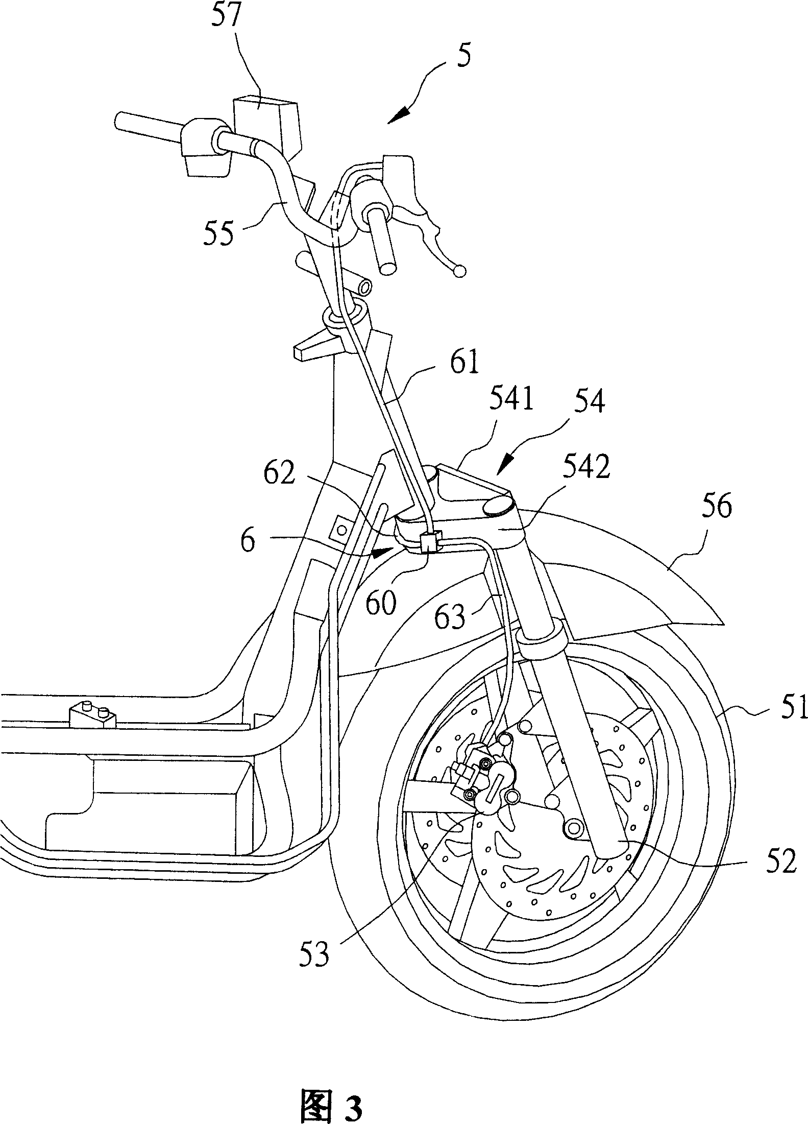 Motorcycle brake oil pipe device
