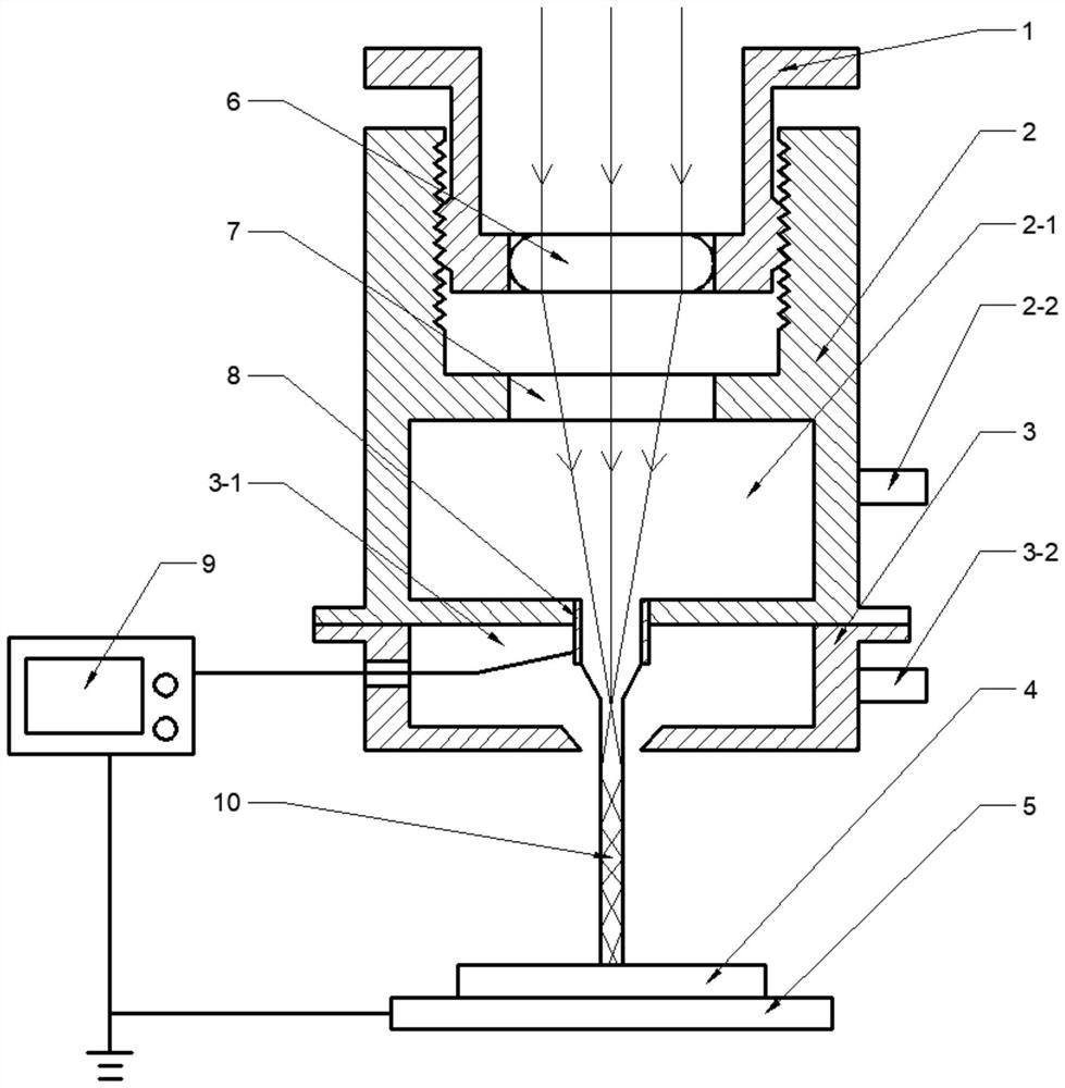 Electric-field-assisted water-guided laser cutting device